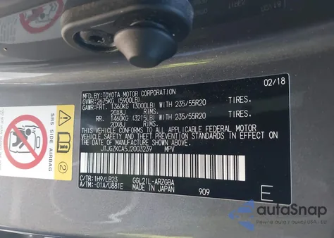 2018 Lexus Rx 350L Premium z USA, uszkodzony, nr VIN JTJGZKCA5J2003239